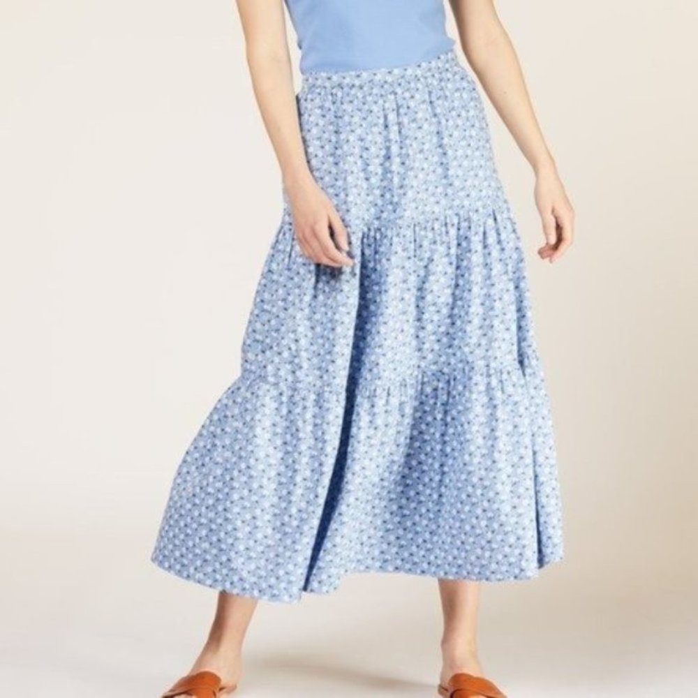 NWT People Tree Ethically Made Floral Mid Skirt - Picture 2 of 4